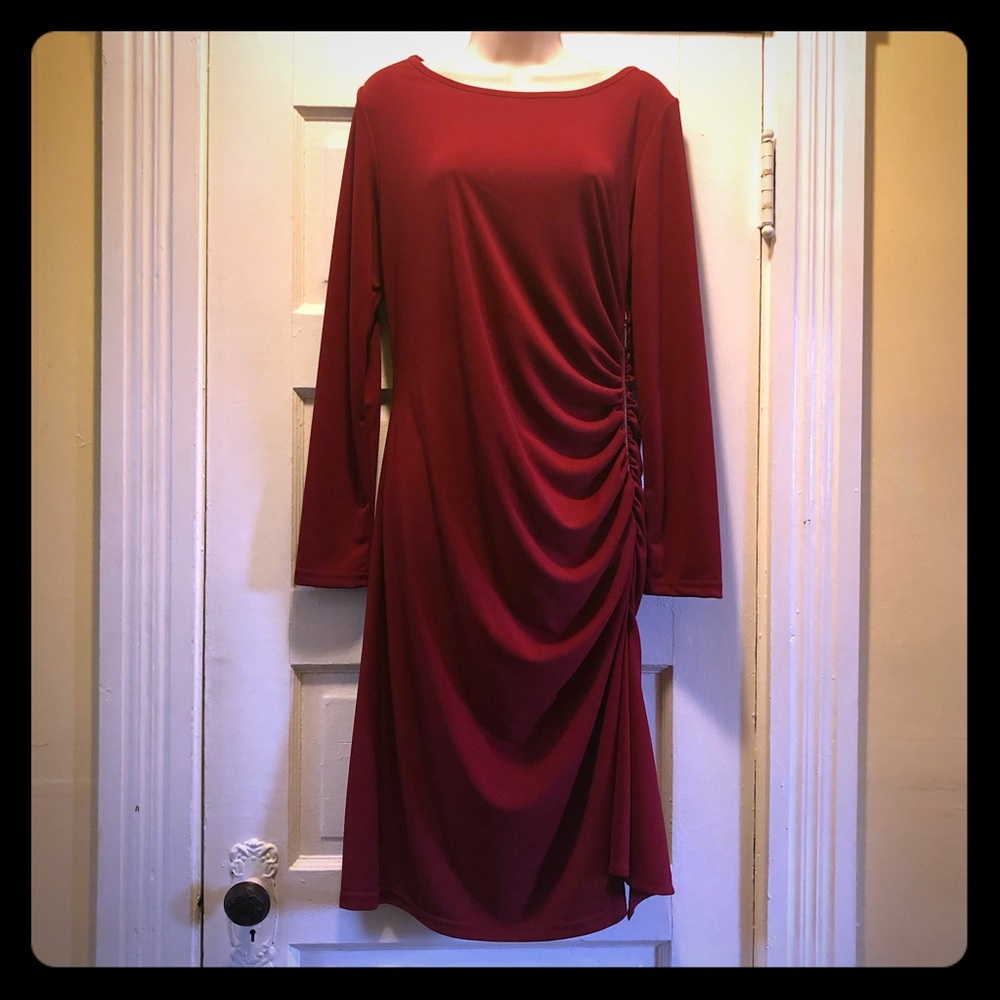 Long Sleeve Red Dress